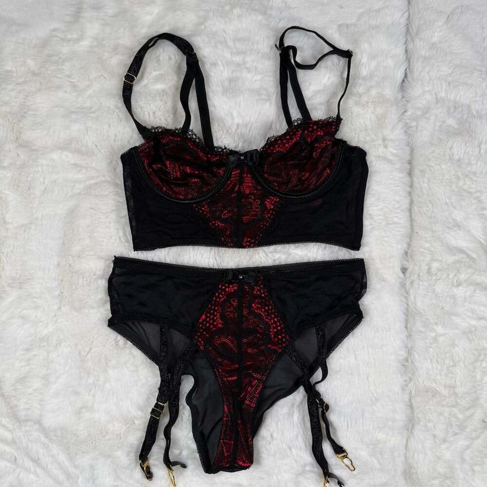 Red and Black Lingerie Set